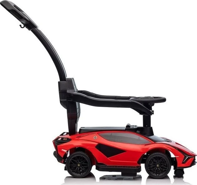 Lean Cars „Lamborghini QLS-996T“ važiuojamasis automobilis su stūmikliu, raudonas