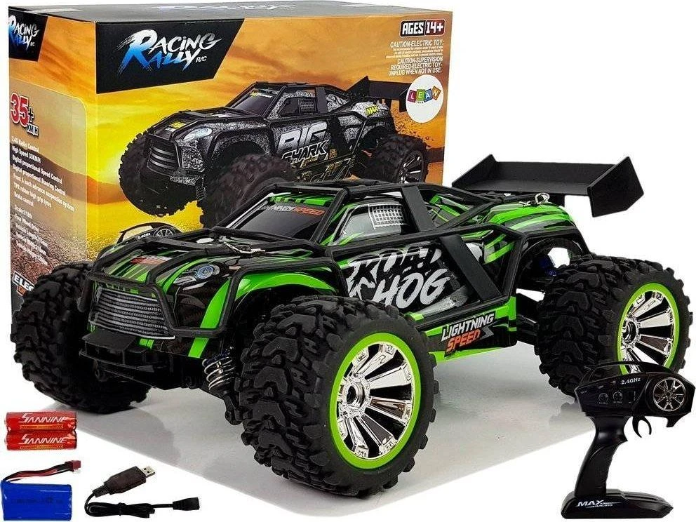 Lean Toys Visureigis su nuotolinio valdymo pultu 1:18, 35 km/h, žalias