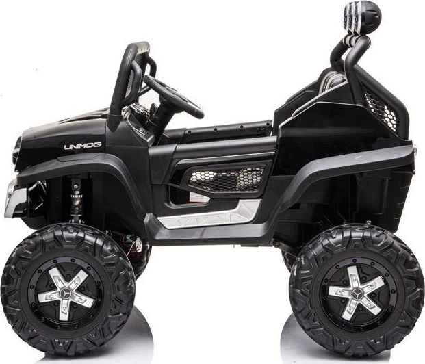 Lean Cars Vaikiškas elektrinis visureigis Mercedes Unimog S, juodas