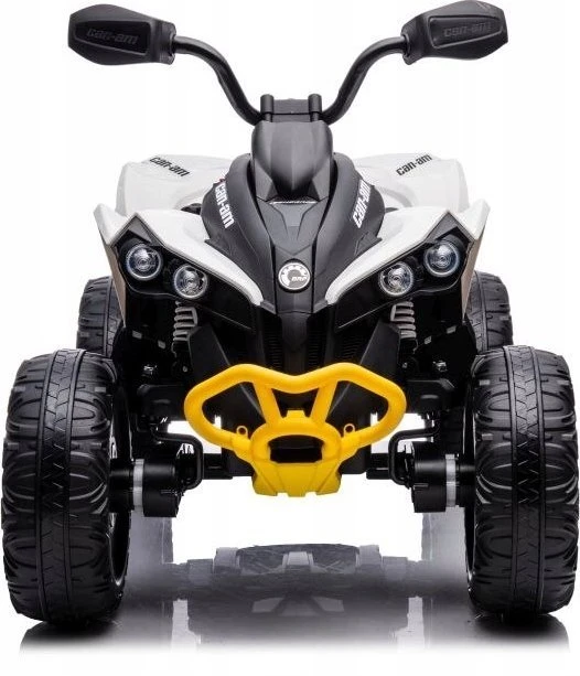 Lean Toys Akumuliatorinis keturratis- visureigis vaikams „Can-Am Renegade 4x4“, baltos spalvos