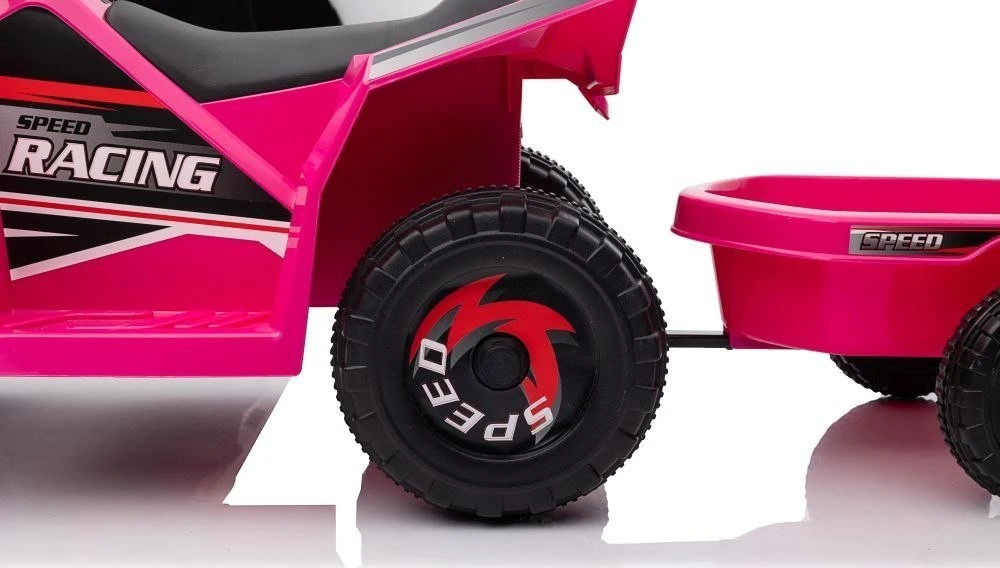 Lean Cars Akumuliatorinis keturratis su priekaba vaikams XMX630T, rožinės spalvos
