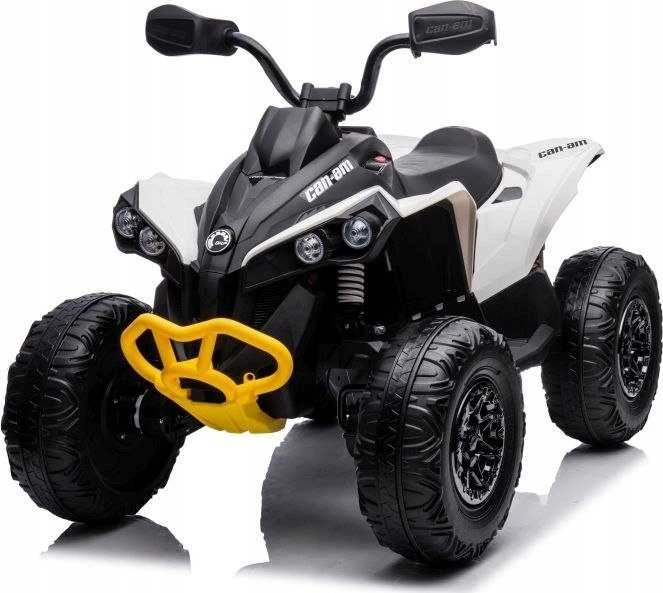 Lean Toys Akumuliatorinis keturratis- visureigis vaikams „Can-Am Renegade 4x4“, baltos spalvos