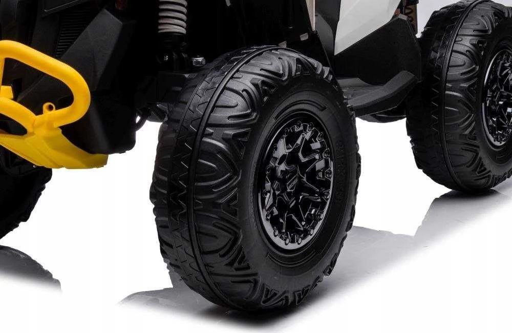 Lean Toys Akumuliatorinis keturratis- visureigis vaikams „Can-Am Renegade 4x4“, baltos spalvos