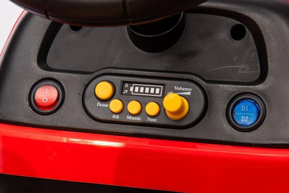Lean Cars Vienvietis elektrinis traktorius su priekaba vaikams BBH-030, raudonas