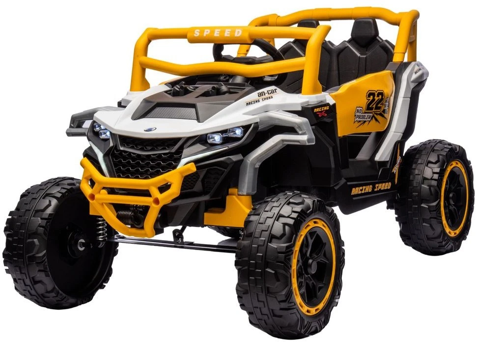 Lean Cars Baterijomis Varomas 4x4 Visureigis M1, Baltas ir Geltonas