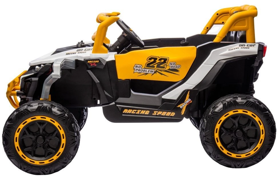 Lean Cars Baterijomis Varomas 4x4 Visureigis M1, Baltas ir Geltonas