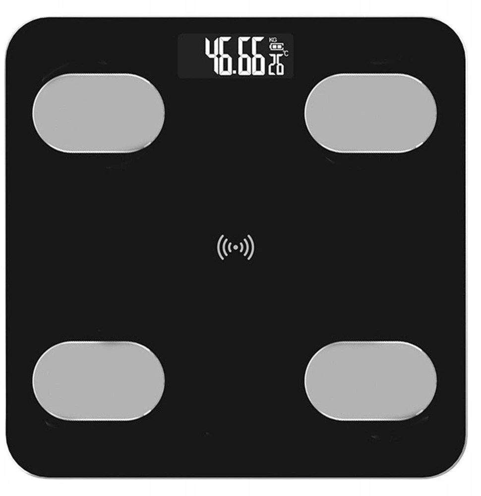 Lean Elektroninės vonios svarstyklės su Bluetooth funkcija ir LED ekranu, 28x28 cm