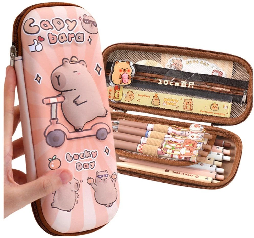 Lean Pieštukas Case School Kit Kapibara ant paspirtuko 23cm