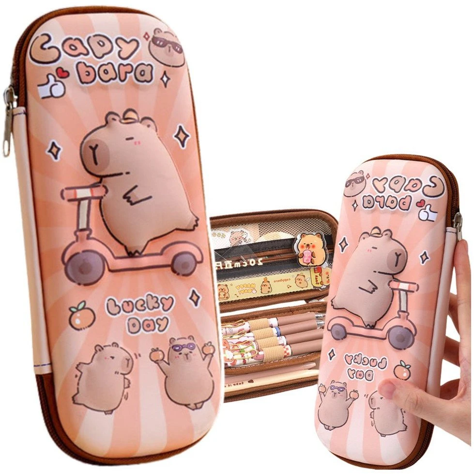 Lean Pieštukas Case School Kit Kapibara ant paspirtuko 23cm