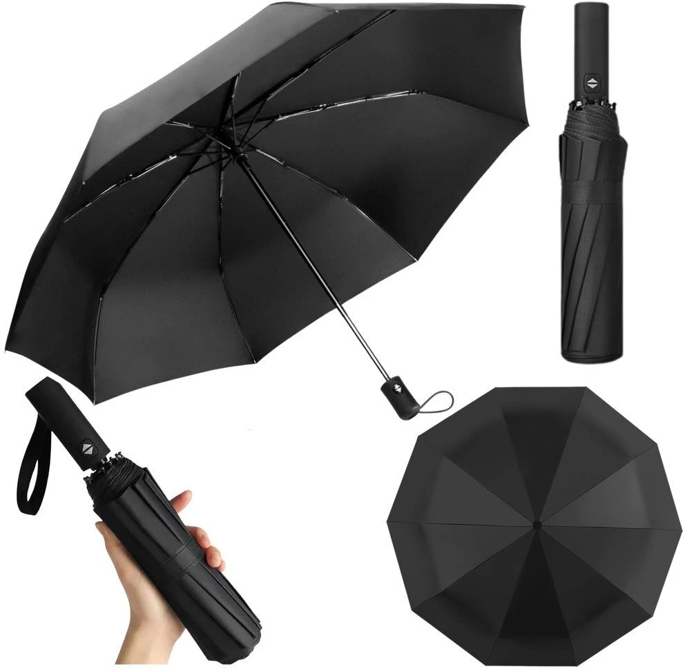 Lean Automatinis skėtis 12 stipinų juodas su dėklu 105 cm