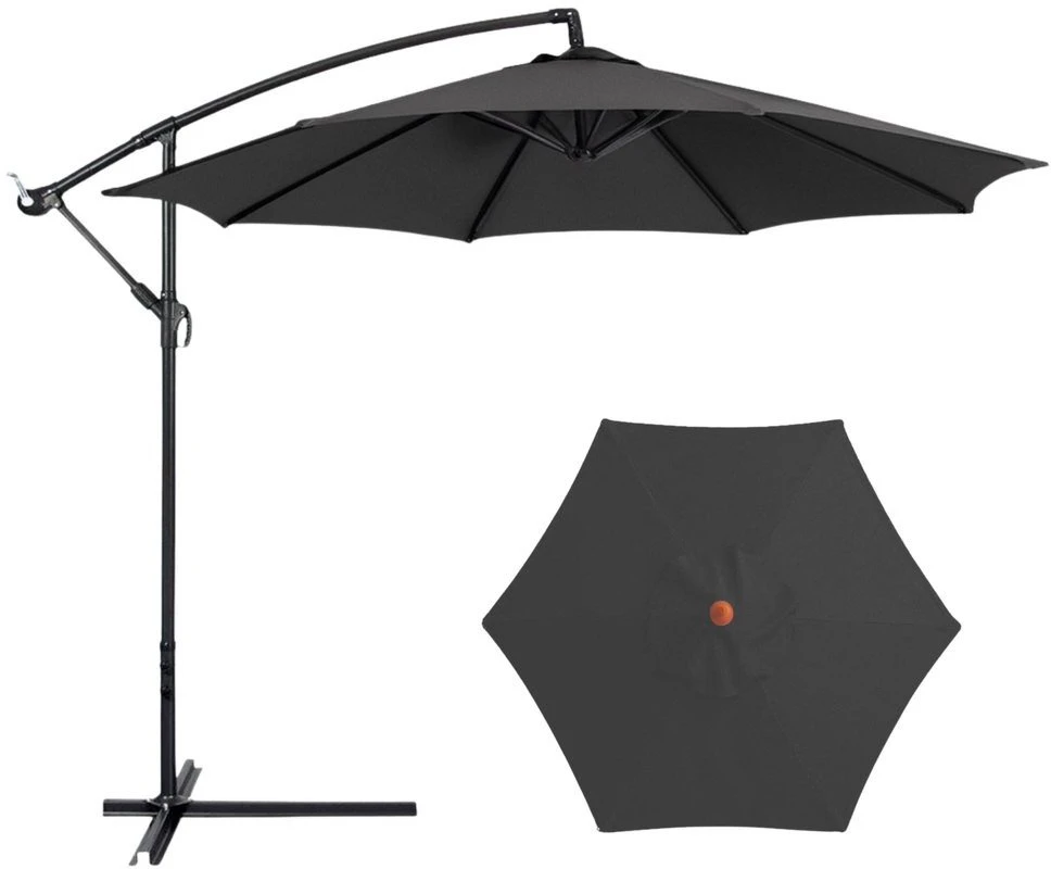 Lean Sodo skėtis su reguliuojamu pasvirimu 350 x 250 cm antracitas