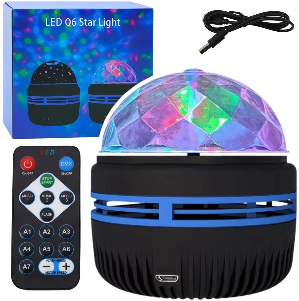 Lean LED projektorius RGB naktinė lempa 360°