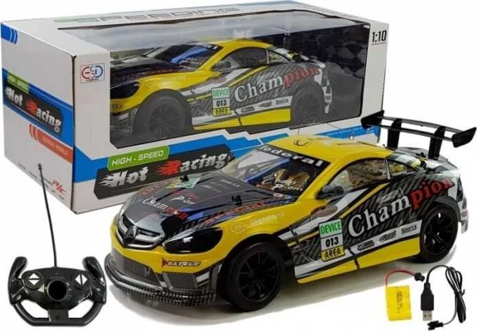 Nuotoliniu būdu valdomas sportinis automobilis Lean Toys, geltonas