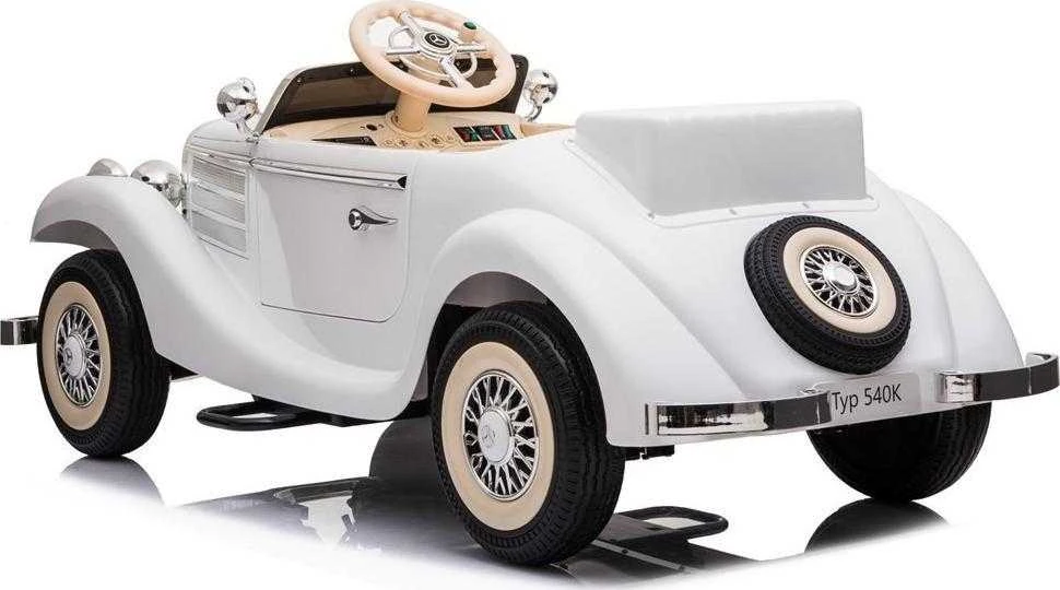 Lean Cars Dvivietis elektromobilis Retro Mercedes 540K, baltas