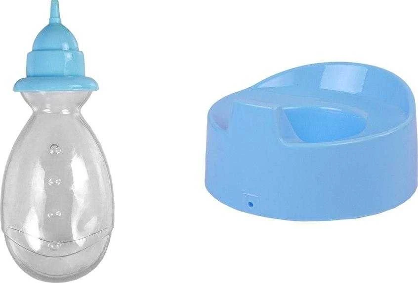Lean Toys Mėlyna Lėlė Mėlyna Baby Doll su puoduku, 24 cm