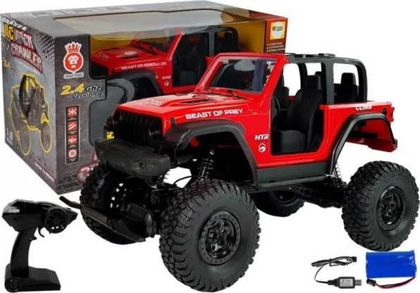 Lean Toys Džipas 4x4 su nuotolinio valdymo pultu 1:8, raudonas, 3 m.+