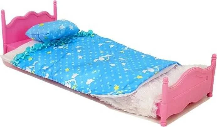 Lean Toys Lean Sport Doll + Baldų komplektas Lova, drabužių spinta, tualetinis staliukas
