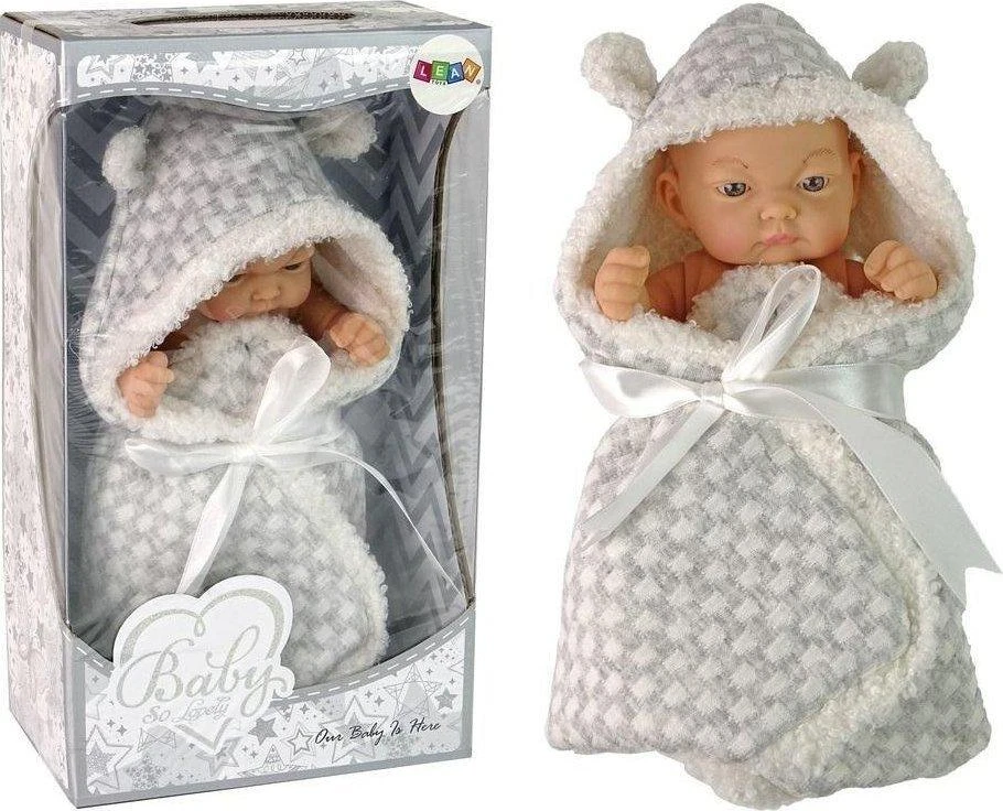 Lean Toys Lėlė kūdikis audekle pilka