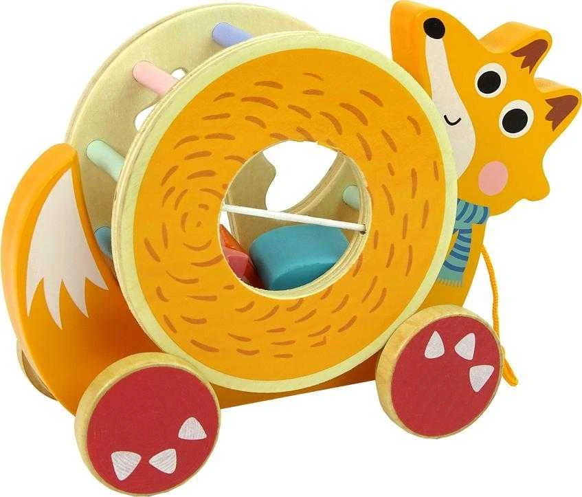 Medinių kaladėlių rūšiuotojas vaikams Lean Toys Lapė
