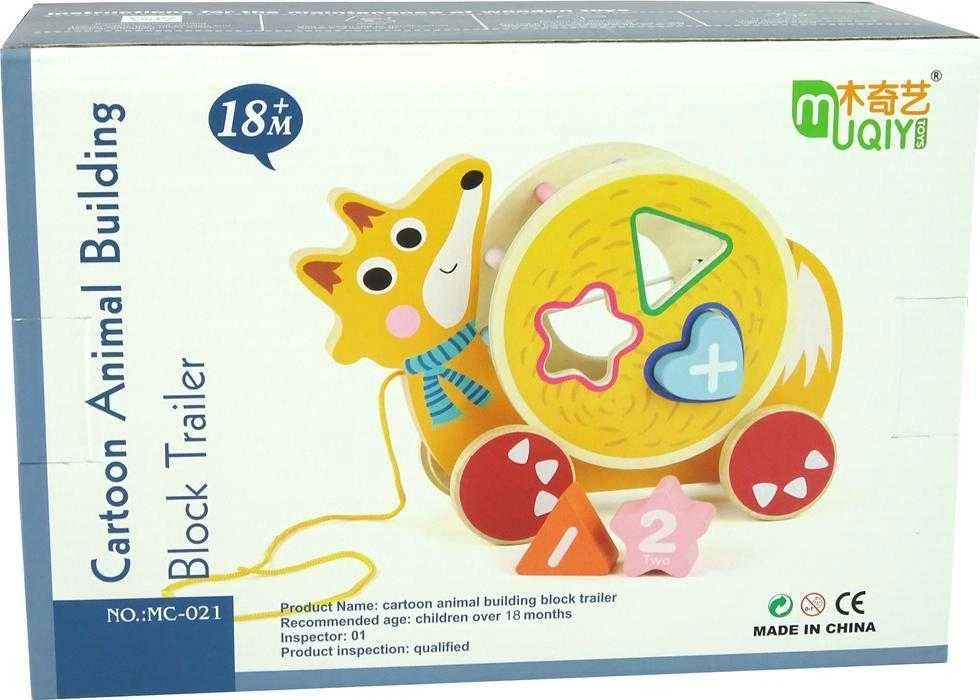 Medinių kaladėlių rūšiuotojas vaikams Lean Toys Lapė