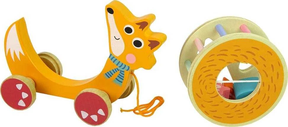 Medinių kaladėlių rūšiuotojas vaikams Lean Toys Lapė