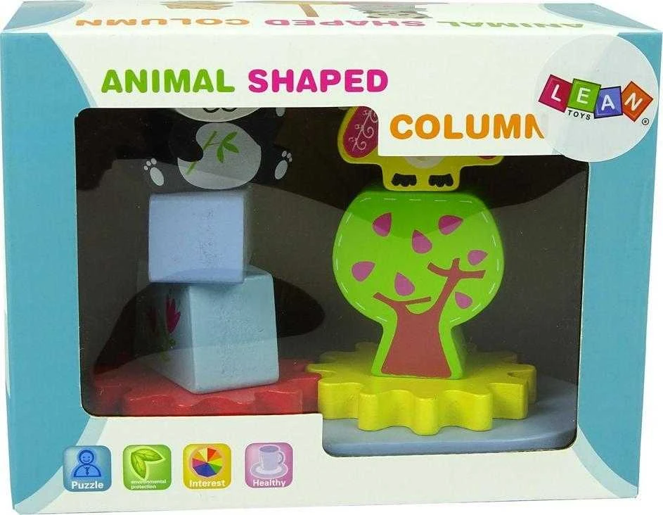 Mediniai gyvūnai vaikams Lean Toys, panda ir pelėda