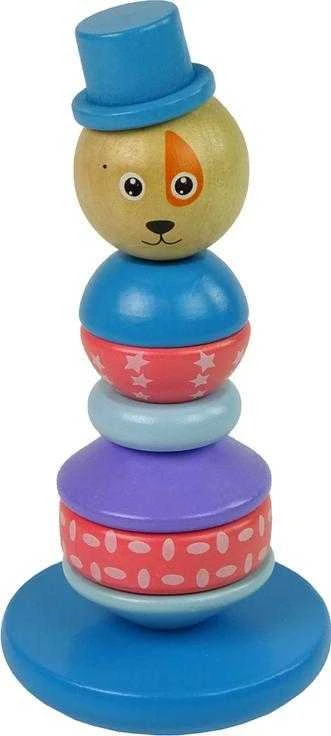 Drewniana Mokomoji piramidė mergaitėms Lean Toys Triušis