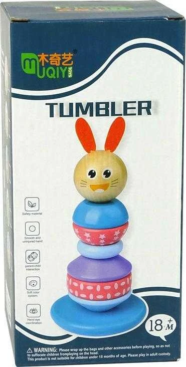 Drewniana Mokomoji piramidė mergaitėms Lean Toys Triušis
