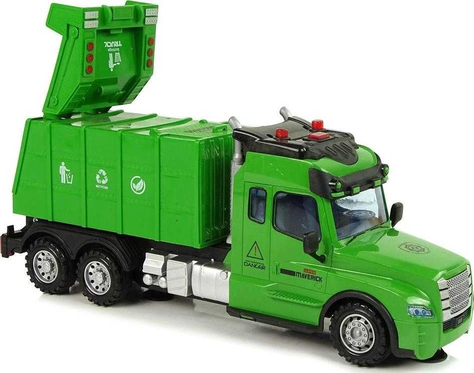 Nuotoliniu būdu valdoma šiukšliavežė vaikams Lean Toys, žalia