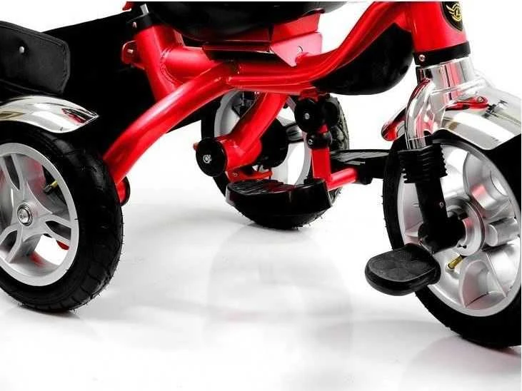 Lean Toys Triratis dviratukas su stogeliu PRO500, raudonas su juodu rėmu