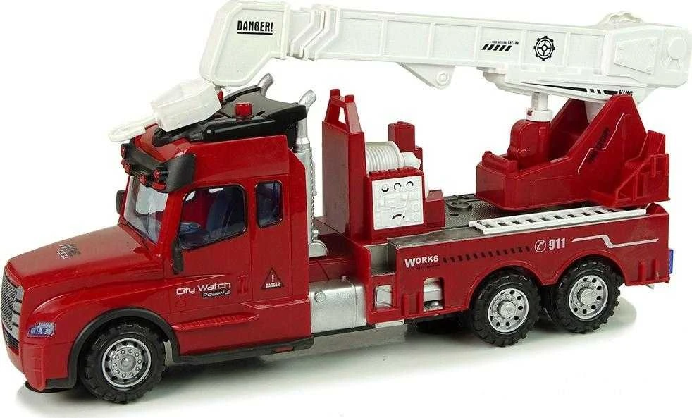 Žaislinis nuotoliniu būdu valdomas ugniagesių sunkvežimis Lean Toys, raudonas
