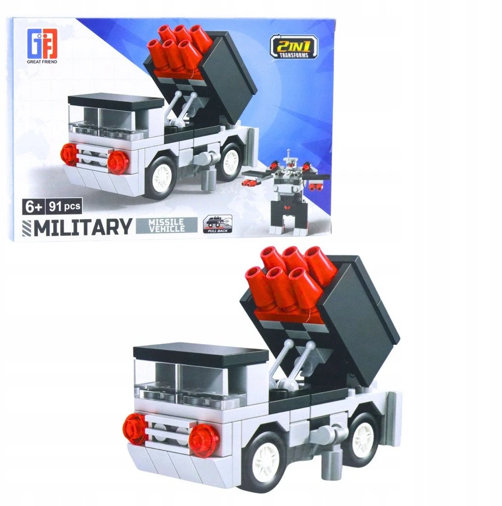 Lean Toys Konstruktorius 2-in-1 Karo transporto priemonės ir robotas