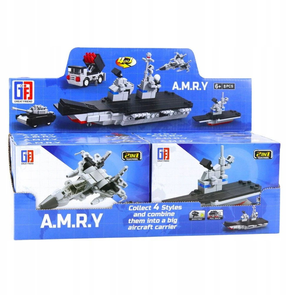 Lean Toys Konstruktorius 2-in-1 Karo transporto priemonės ir robotas