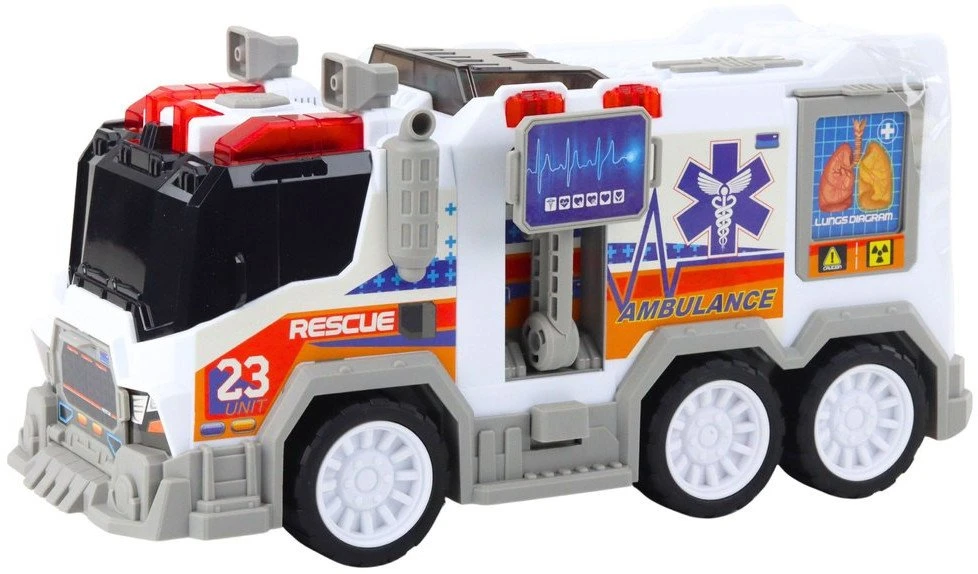 Lean Toys Greitosios pagalbos automobilis su šviesos ir garso efektais, 35.5x13x17 cm
