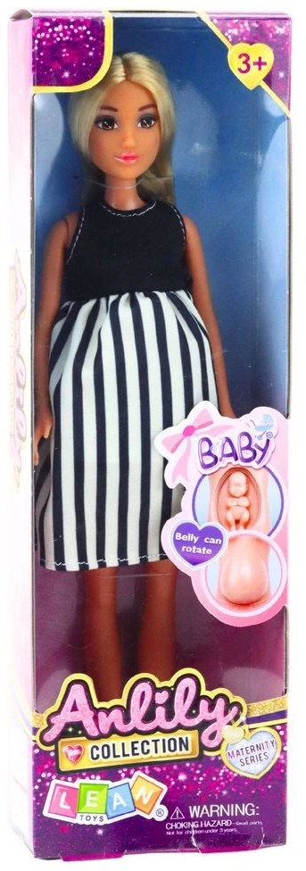 Lean Toys Lėlė Anlily nėščia, 30 cm, su nuimamu pilvuku