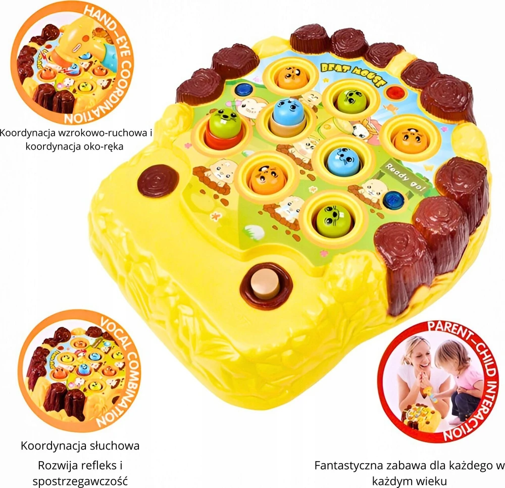 Lean Toys LeanToys Žaidimas, kurį reikia mėtyti plaktuku į žiurkėną