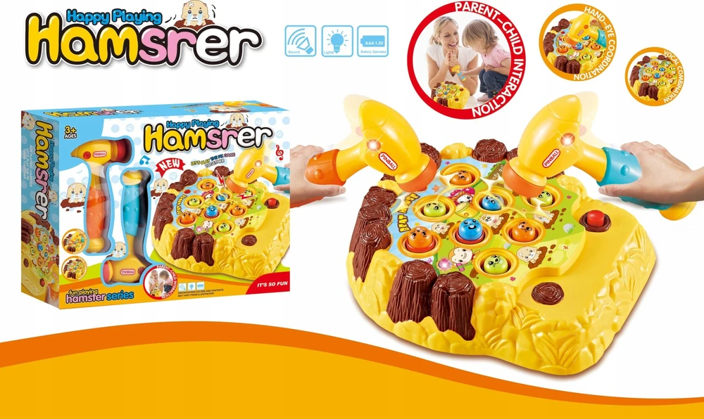 Lean Toys LeanToys Žaidimas, kurį reikia mėtyti plaktuku į žiurkėną