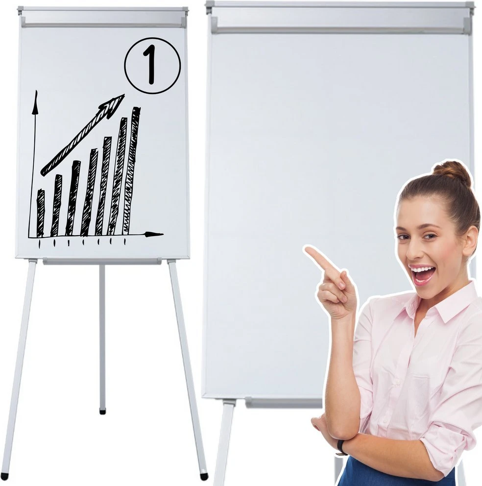 Lean Magnetinė trikojo tipo rašymo lenta – flipčartas 70x100 cm
