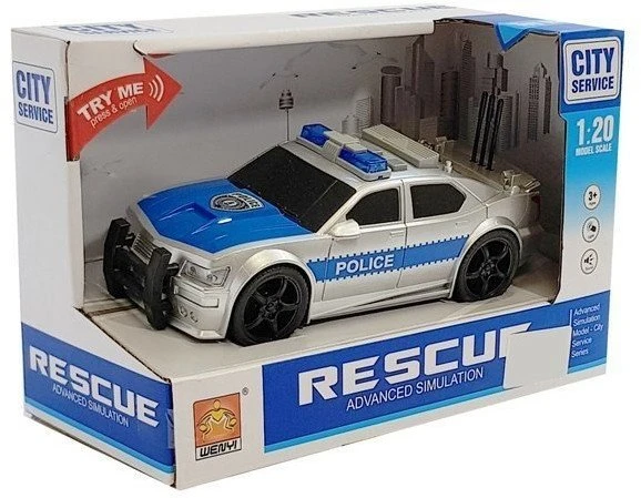 Lean Toys Policijos automobilis su šviesomis ir garsais, 1:20 mastelis
