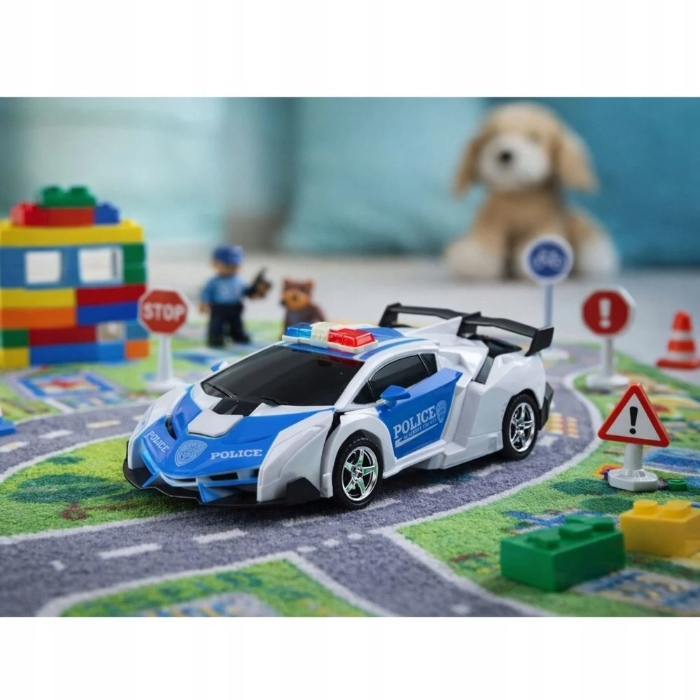 Lean Toys Nuotolinio valdymo policijos automobilis-robotas 1:18