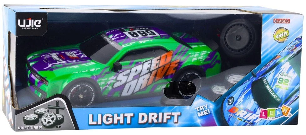 Lean Toys Nuotoliniu būdu valdomas sportinis automobilis su šviesos efektais ir dreifu