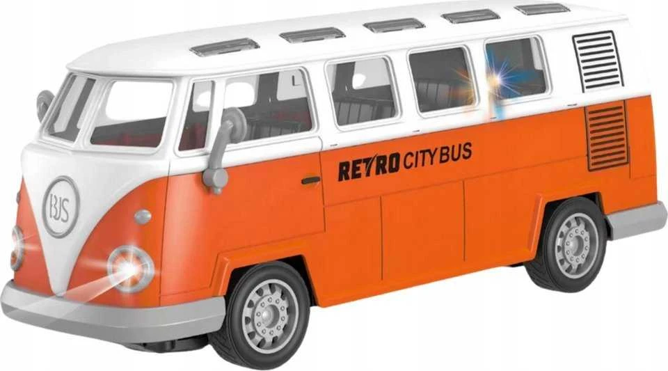 Lean Toys RETRO MIESTO AUTOBUSAS SU NUOTOLINIO VALDYMO PULTU 1:30