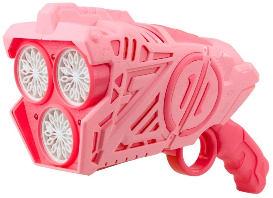 Lean Toys Rožinis burbulų pistoletas su LED efektais