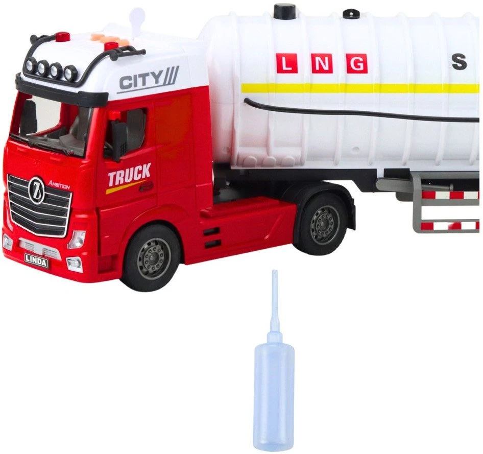 Lean Toys Žaislinis autocisternos sunkvežimis su šviesomis ir garsais, 61 cm