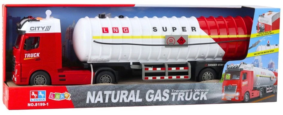Lean Toys Žaislinis autocisternos sunkvežimis su šviesomis ir garsais, 61 cm
