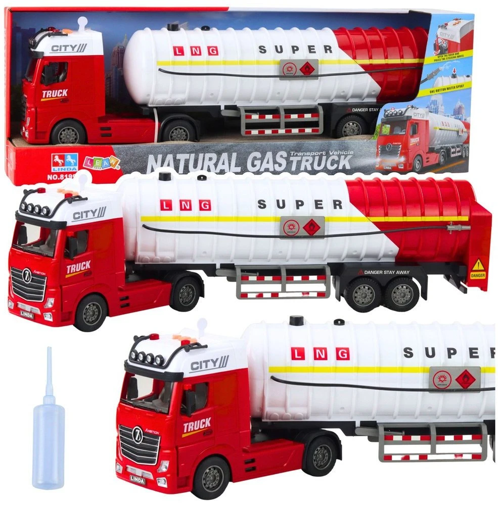 Lean Toys Žaislinis autocisternos sunkvežimis su šviesomis ir garsais, 61 cm