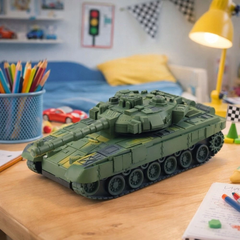 Lean Toys Nuotoliniu būdu valdomas tankas T90 1:18