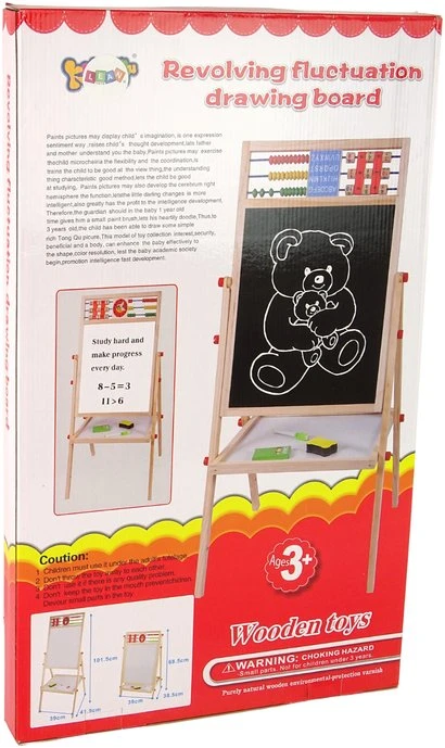 Lean Toys Medinė dvispalvė magnetinė-lentelė su priedais