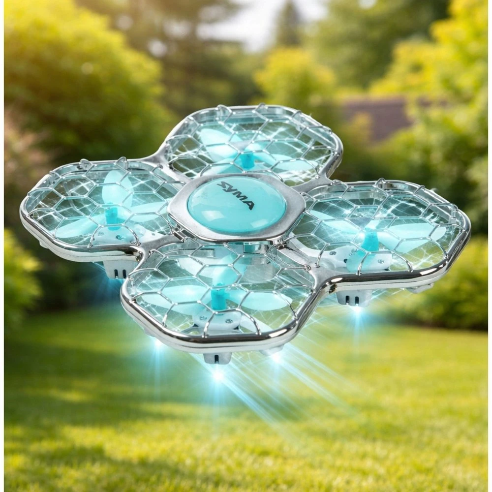 Lean Toys RC dronas Syma X26 Pro su LED apšvietimu ir akrobatikos režimu