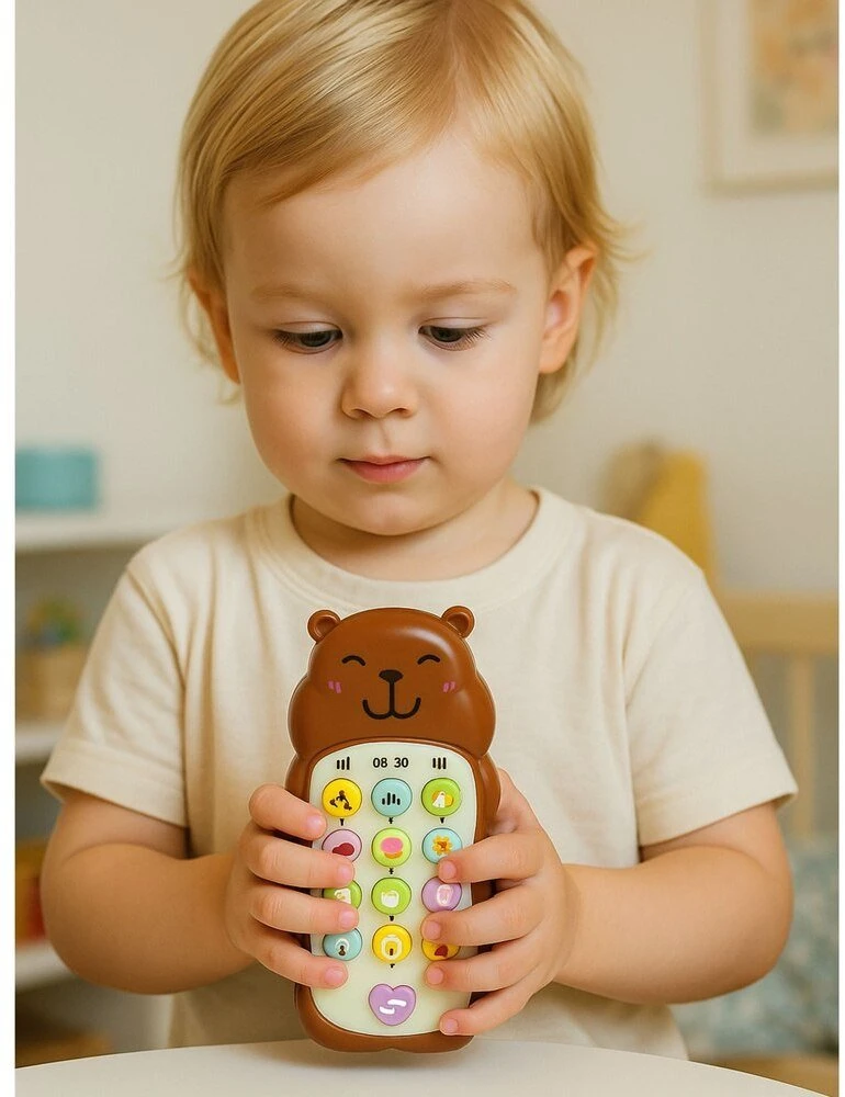Lean Toys Vaikiškas edukacinis telefonas su šviesos ir garso efektais